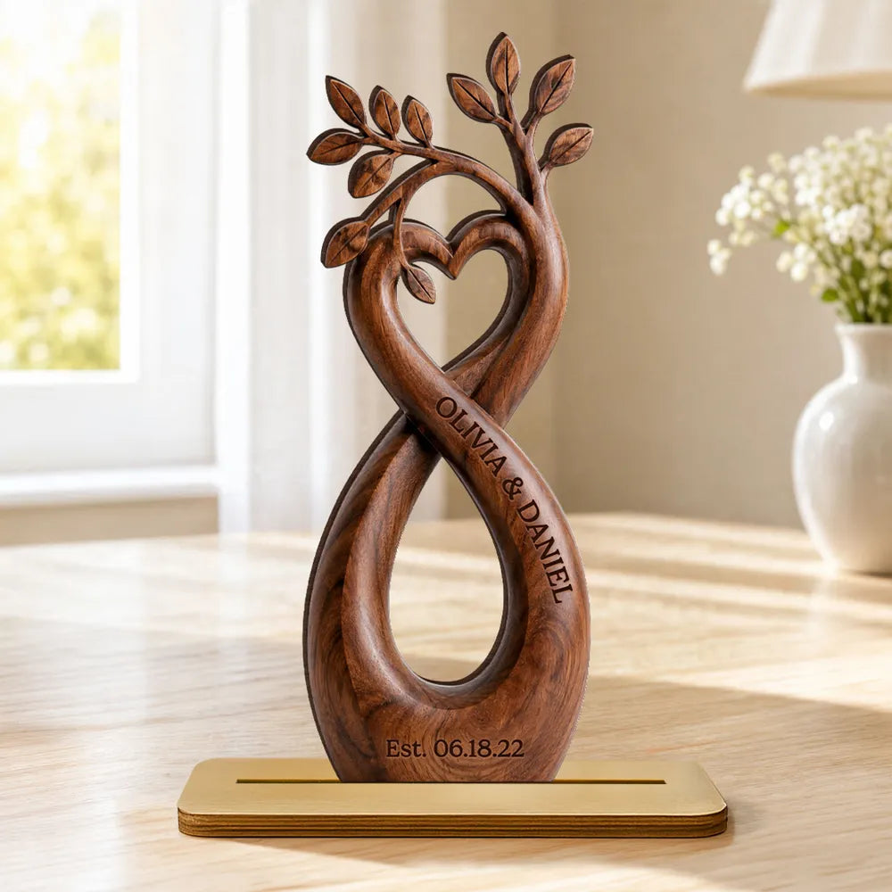 2-Layer Wooden Plaque, Personalized Infinity Heart Tree for a Lasting Bond, Creative Gift for Her or Him