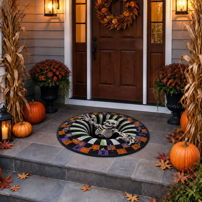 Reaching Skeleton Shaped Doormat, Personalized Spooky Family Welcome, Creative Halloween Gift