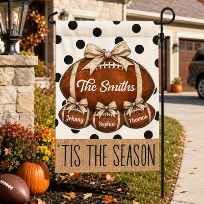 Personalized Garden Flag, Family Welcome Football Art for Porch & Yard, Creative Gift for Families