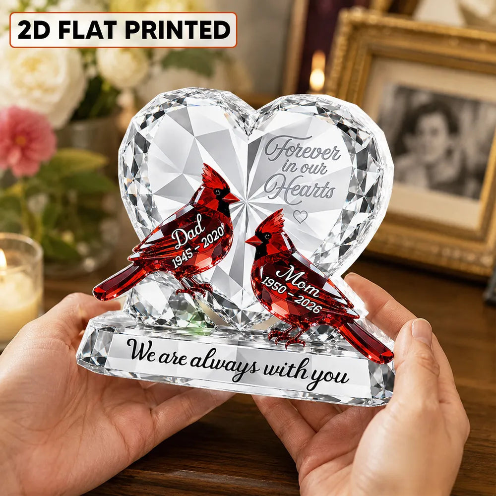 Forever in Our Hearts Shaped Acrylic Block Plaque, Personalized Creative Sympathy Gift for a Friend