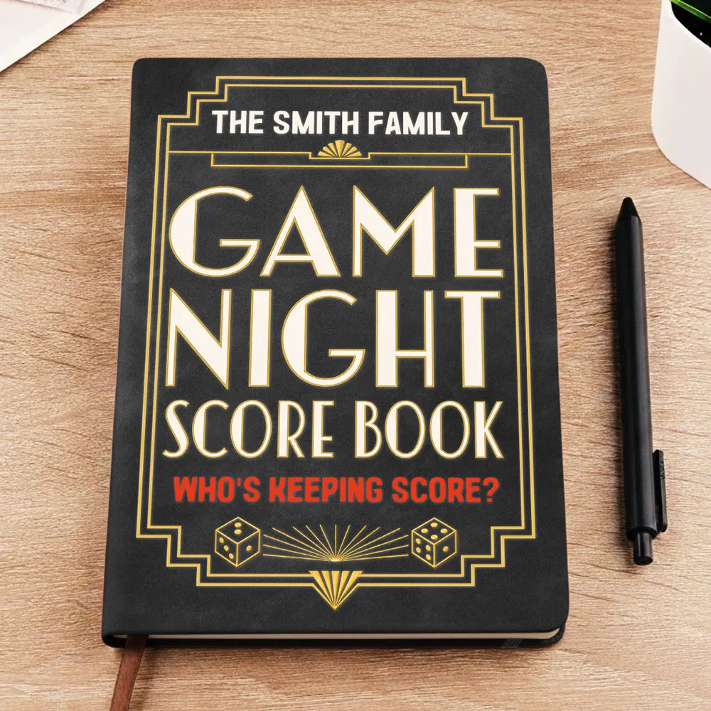 Leather Journal, Personalized Family Game Night Log for Shared Memories, Creative Gift for Game Lovers