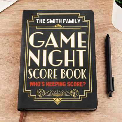 Leather Journal, Personalized Family Game Night Log for Shared Memories, Creative Gift for Game Lovers