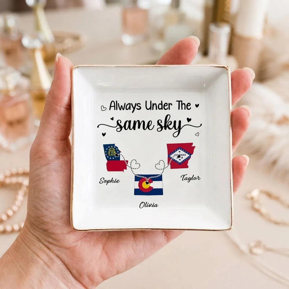 Personalized Jewelry Dish, I Wish We Lived Closer Quote, Creative Missing You Gift for a Friend