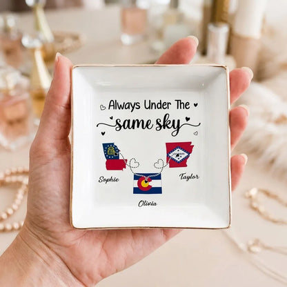 Personalized Jewelry Dish, I Wish We Lived Closer Quote, Creative Missing You Gift for a Friend