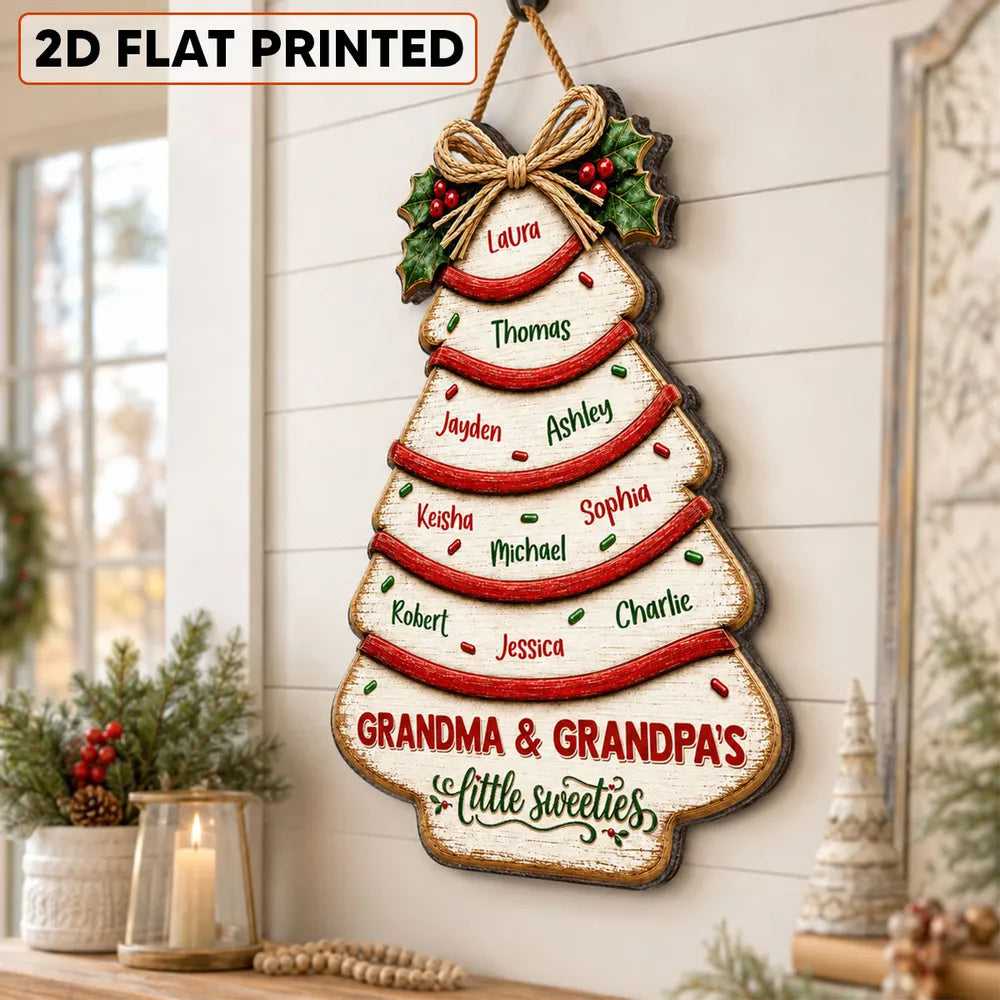 Personalized Wooden Sign, Grandma & Grandpa's Little Sweeties Decor, Unique Christmas Family Gift