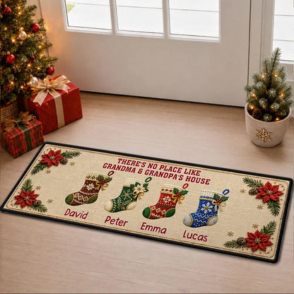 Grandma's Christmas Crew Standard Doormat, Personalized Family Welcome, Unique Christmas Gift for Grandma