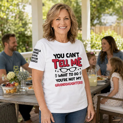 Dual Print Classic Tee, Personalized Granddaughter Humor for Everyday Wear, Creative Gift for Grandma