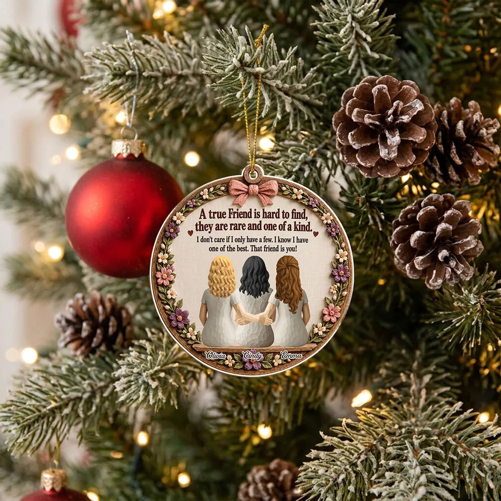 A True Friend Is Hard to Find Acrylic Ornament, Friends Arm in Arm, Creative Personalized Friendship Gift