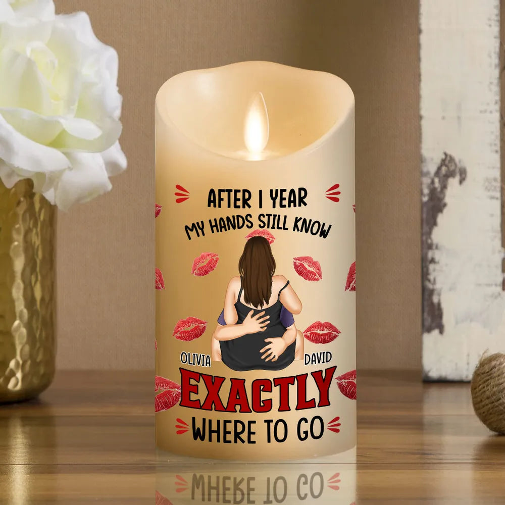 Flameless LED Candle with Hands Still Know Quote, Personalized Romantic Gift for Couples