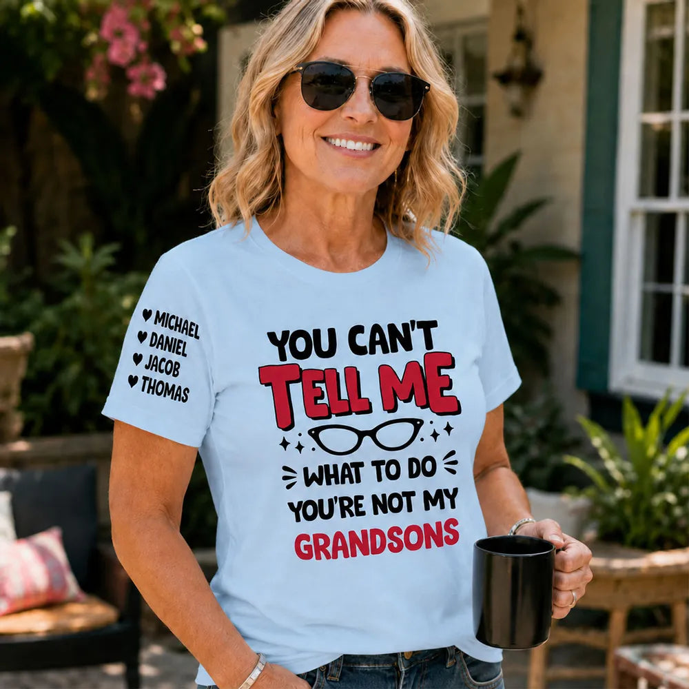 Dual Print Classic Tee, Personalized Granddaughter Humor for Everyday Wear, Creative Gift for Grandma