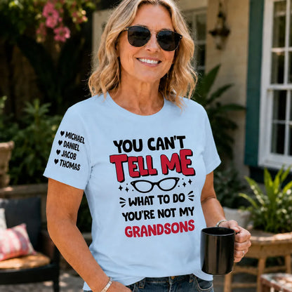 Dual Print Classic Tee, Personalized Granddaughter Humor for Everyday Wear, Creative Gift for Grandma