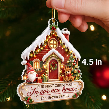 Our First Christmas in Our New Home Personalized Acrylic Ornament, Heartwarming Creative Gift for New Homeowners