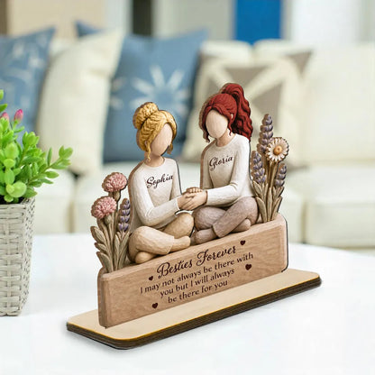 Friendship Quote 2-Layer Wooden Plaque, Warm Floral Scene, Creative Personalized Gift for a Close Friend