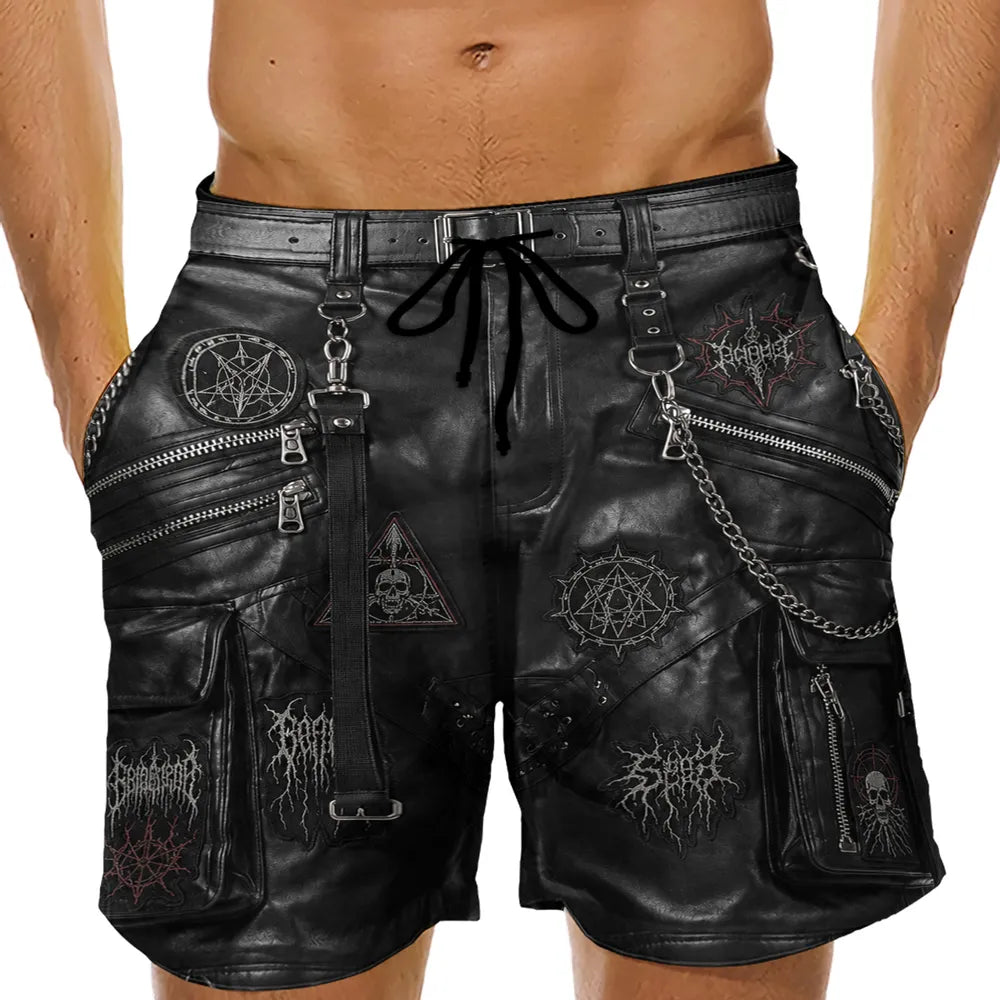 Personalized Men's Beach Shorts, Skull Drip Print for Laughing with Friends at a Beach Bar, Unique Gift for Him