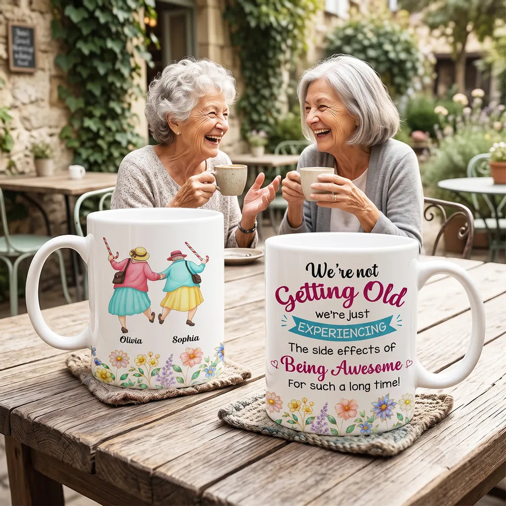 Personalized Ceramic Mug With Witty Aging Quote, Creative Friendship Gift for Morning Coffee and Shared Laughs