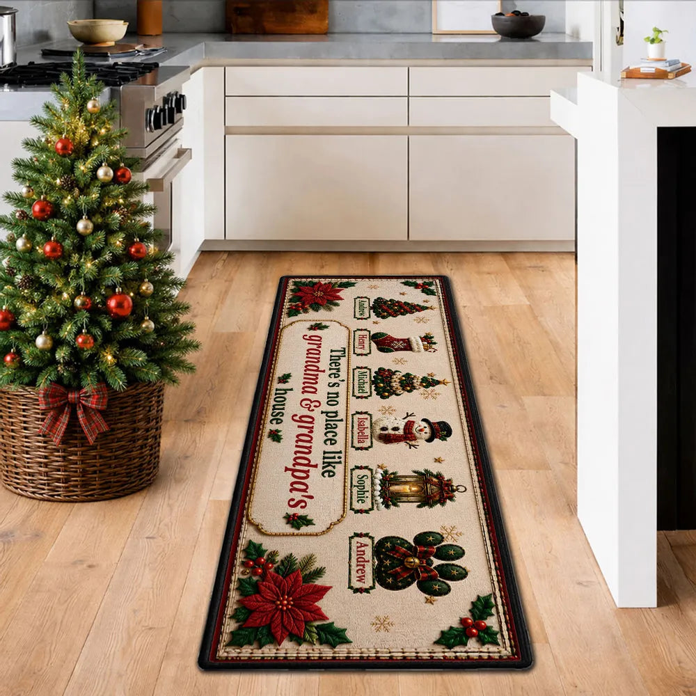 Personalized Standard Doormat, There's No Place Like Grandma & Grandpa's House, Creative Gift for Grandparents