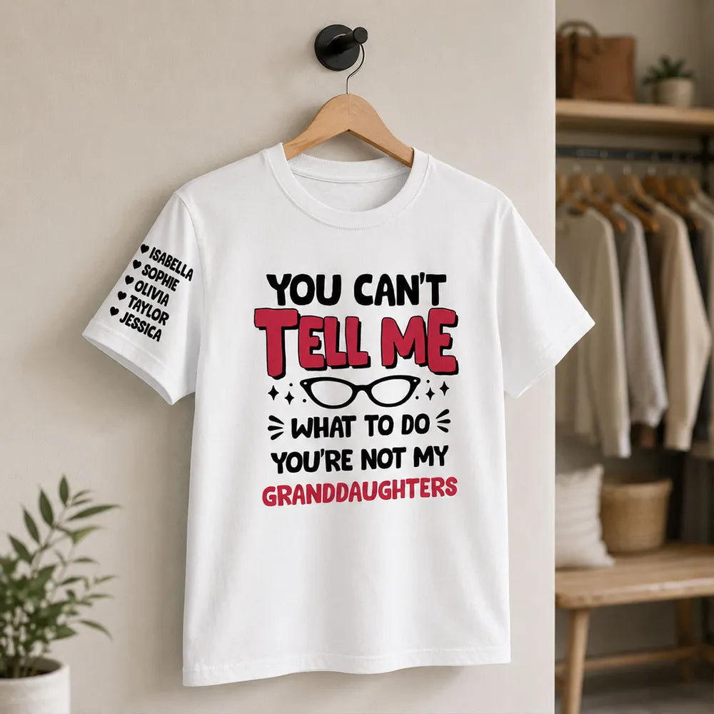 Dual Print Classic Tee, Personalized Granddaughter Humor for Everyday Wear, Creative Gift for Grandma