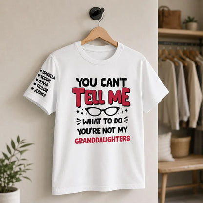 Dual Print Classic Tee, Personalized Granddaughter Humor for Everyday Wear, Creative Gift for Grandma
