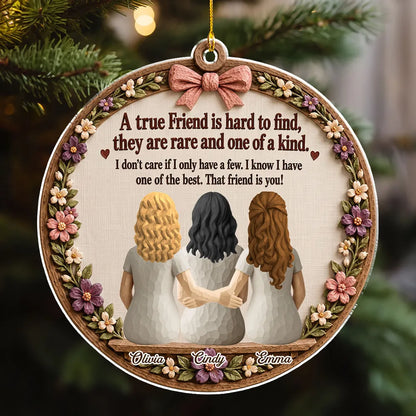 A True Friend Is Hard to Find Acrylic Ornament, Friends Arm in Arm, Creative Personalized Friendship Gift