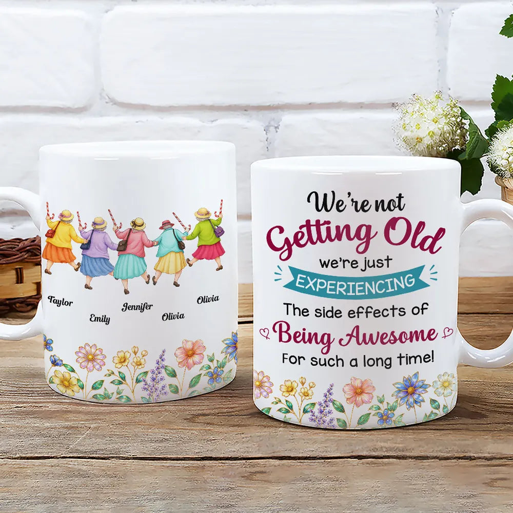 Personalized Ceramic Mug With Witty Aging Quote, Creative Friendship Gift for Morning Coffee and Shared Laughs