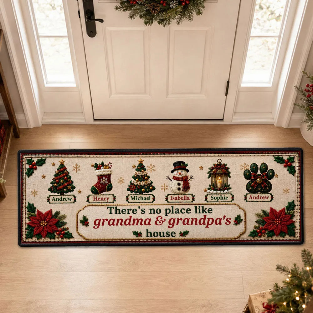 Personalized Standard Doormat, There's No Place Like Grandma & Grandpa's House, Creative Gift for Grandparents