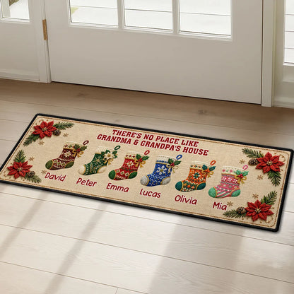 Grandma's Christmas Crew Standard Doormat, Personalized Family Welcome, Unique Christmas Gift for Grandma