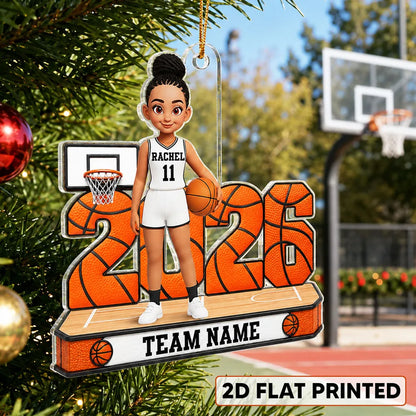 Personalized Acrylic Ornament, Proud Basketball Player on Court, Creative Gift Celebrating a Son's Love of the Game