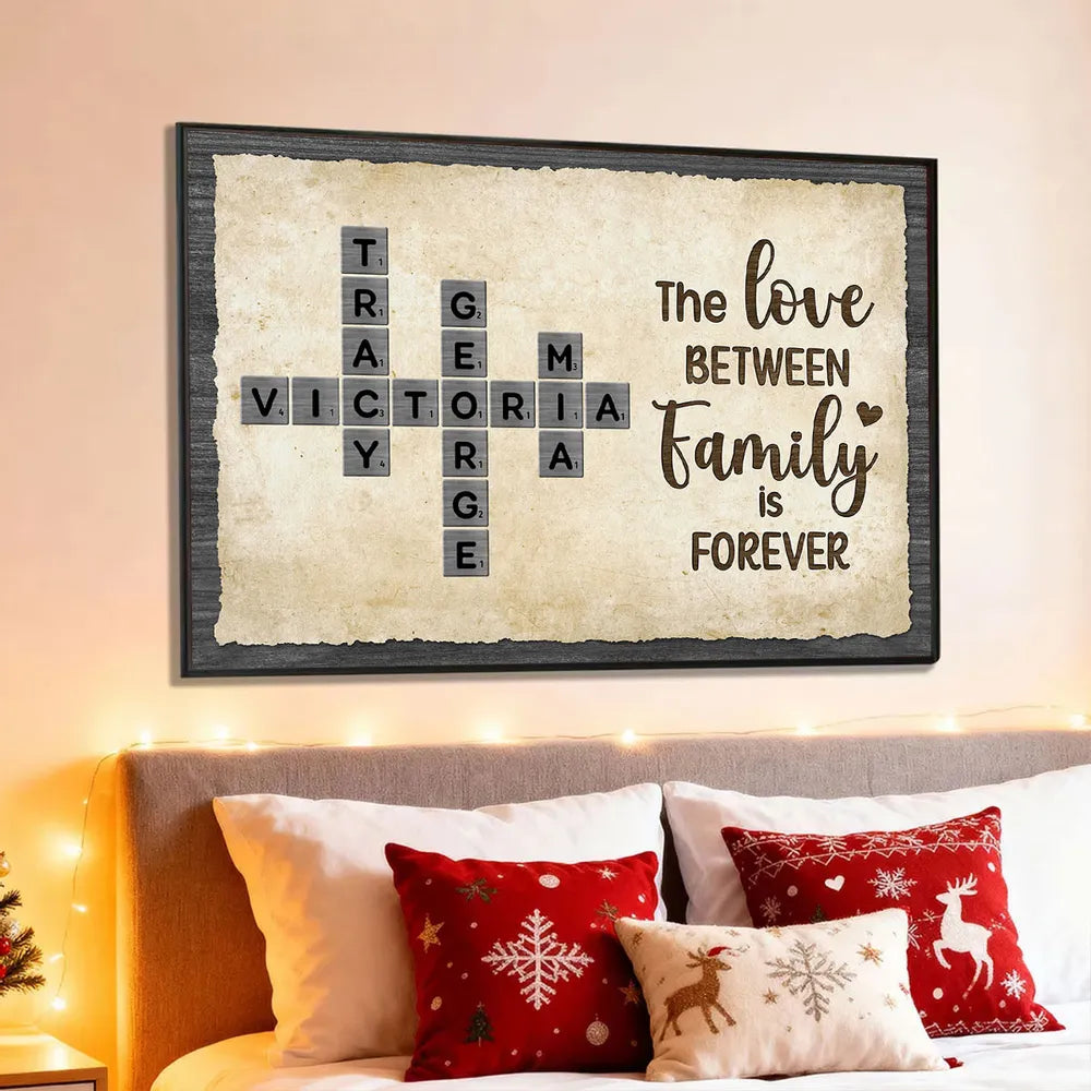 Custom Family Crossword Poster Wall Art – Personalized Names, Heartwarming Home Decor and Unique Gift for Grandparents or Parents