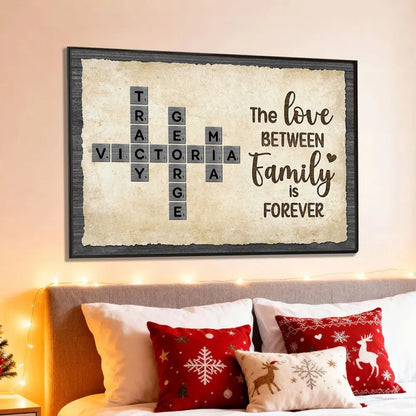Custom Family Crossword Poster Wall Art – Personalized Names, Heartwarming Home Decor and Unique Gift for Grandparents or Parents