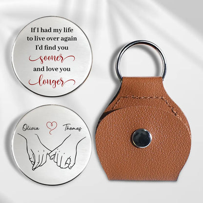 Personalized Pocket Hug With Custom Message and Couple Handholding Sketch Unique Romantic Gift for Him or Her
