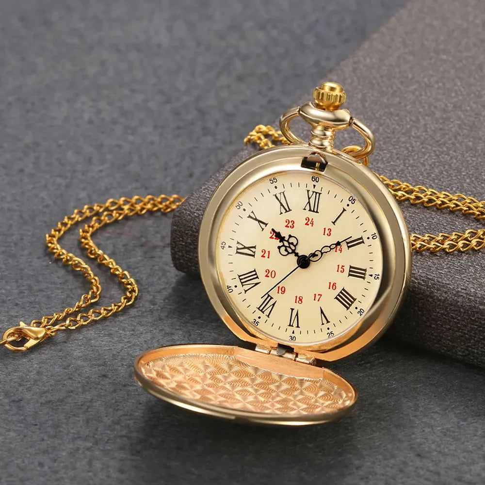 Personalized Pocket Watch for Son, Vintage Gold Keepsake, Unique Gift from Dad