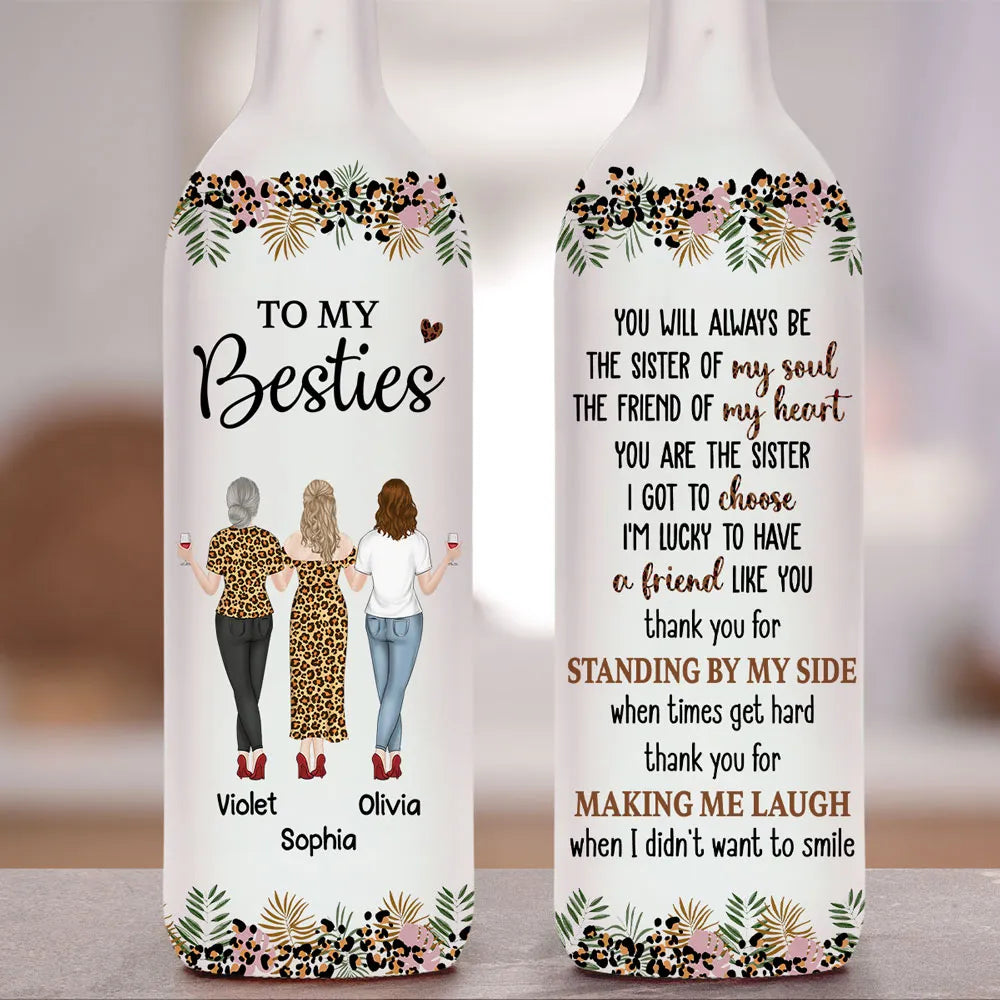 To My Bestie Bottle Lamp, Personalized Friendship Quote With Soft Ambient Light, Thoughtful Gift for Best Friend