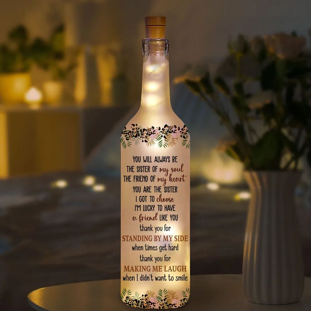 To My Bestie Bottle Lamp, Personalized Friendship Quote With Soft Ambient Light, Thoughtful Gift for Best Friend