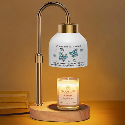 Personalized Candle Warmer Lamp With Butterfly Memorial Quote, Unique Gift for Family Remembrance