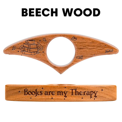 Personalized Book Page Holder with Books Are My Therapy Quote, Holding an Open Book, Unique Gift for Book Lovers