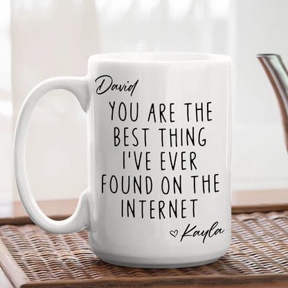 Personalized Ceramic Mug with Favorite Internet Find Quote, Unique Gift for Partner
