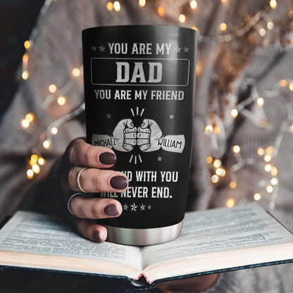 Personalized Insulated Travel Tumbler Brothers Quote Fist Bump Design Unique Gift For Brother Friendship Keepsake