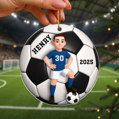 Sport-Themed Acrylic Ornament, Cute Cartoon Boy & Girl, Ready to Hang on Christmas Tree, Creative Gift for Young Athlete