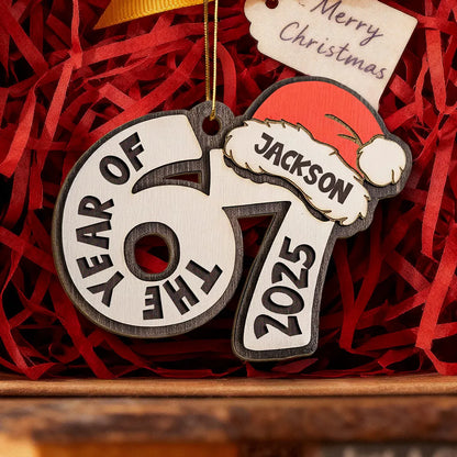 Personalized Acrylic Ornament with Santa Hat Design, Custom Teen Slang Gift for Christmas Tree, Fun Keepsake Holiday Gift