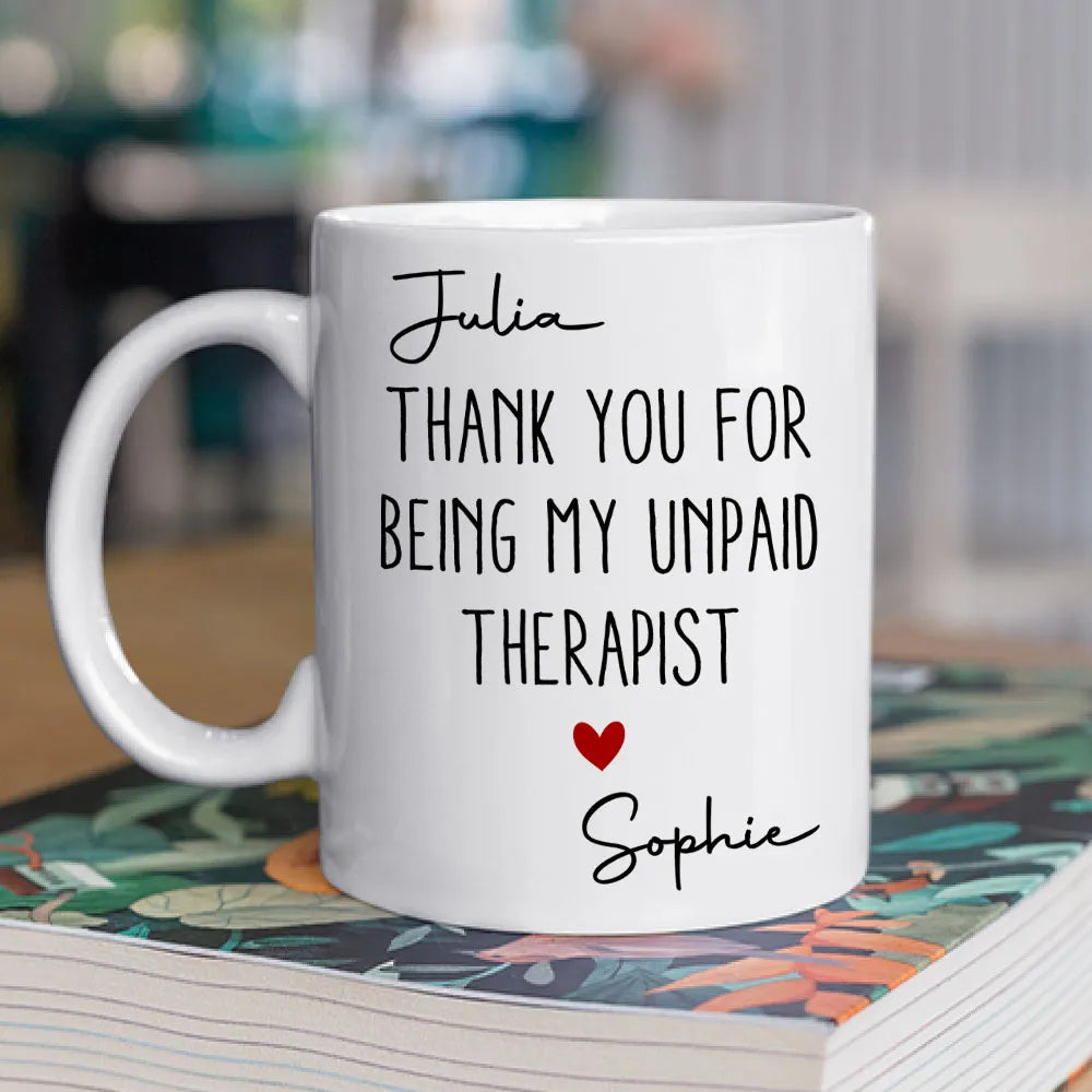 Personalized Mug, Funny Thank You Quote with Red Heart, Creative Gift for Sister, Friend or Coworker