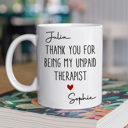 Personalized Mug, Funny Thank You Quote with Red Heart, Creative Gift for Sister, Friend or Coworker