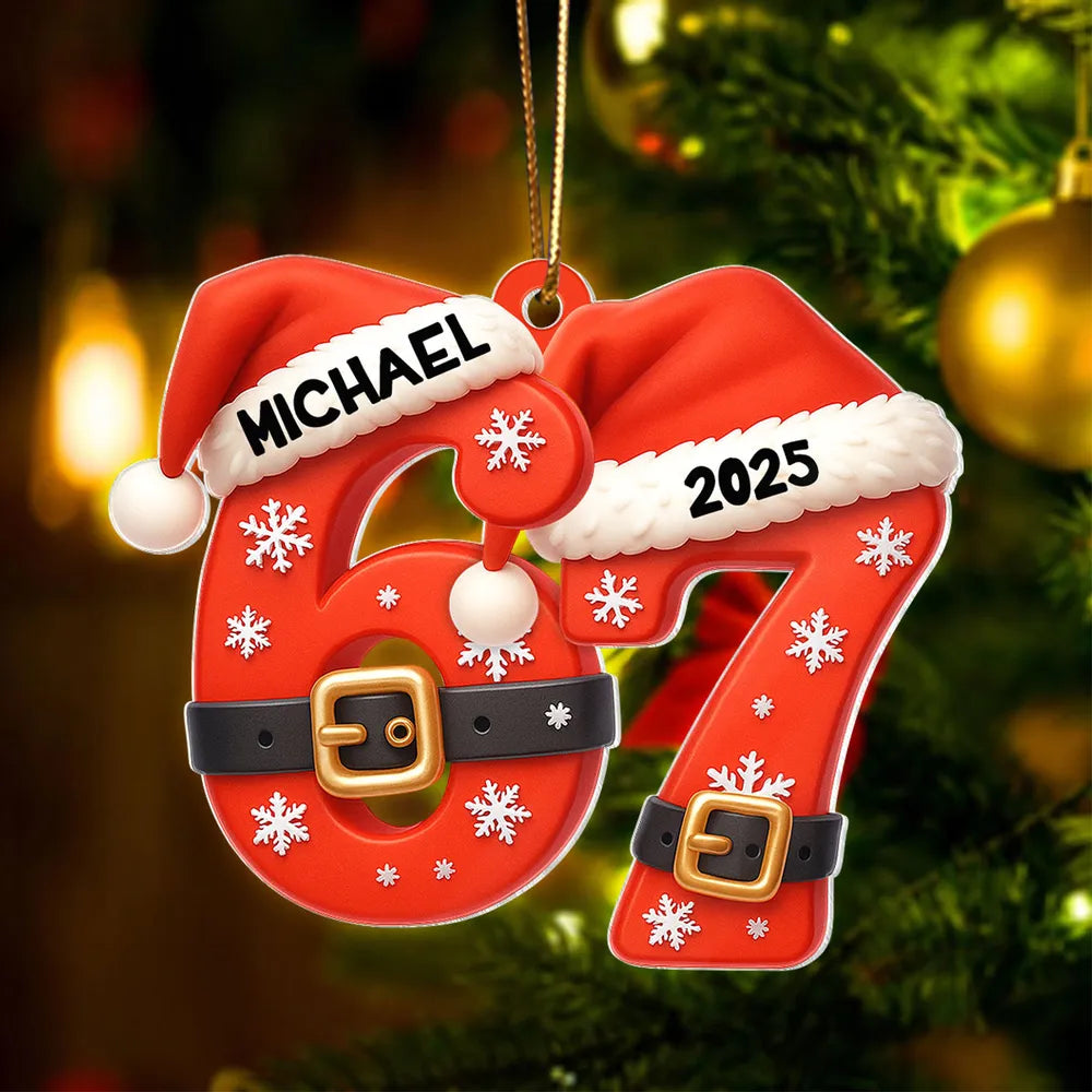 Personalized Acrylic Ornament 6 7 Santa Design Funny Teen Tree Decor Unique Christmas Gift