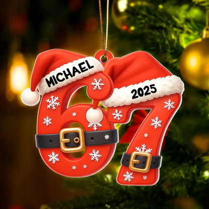 Personalized Acrylic Ornament 6 7 Santa Design Funny Teen Tree Decor Unique Christmas Gift