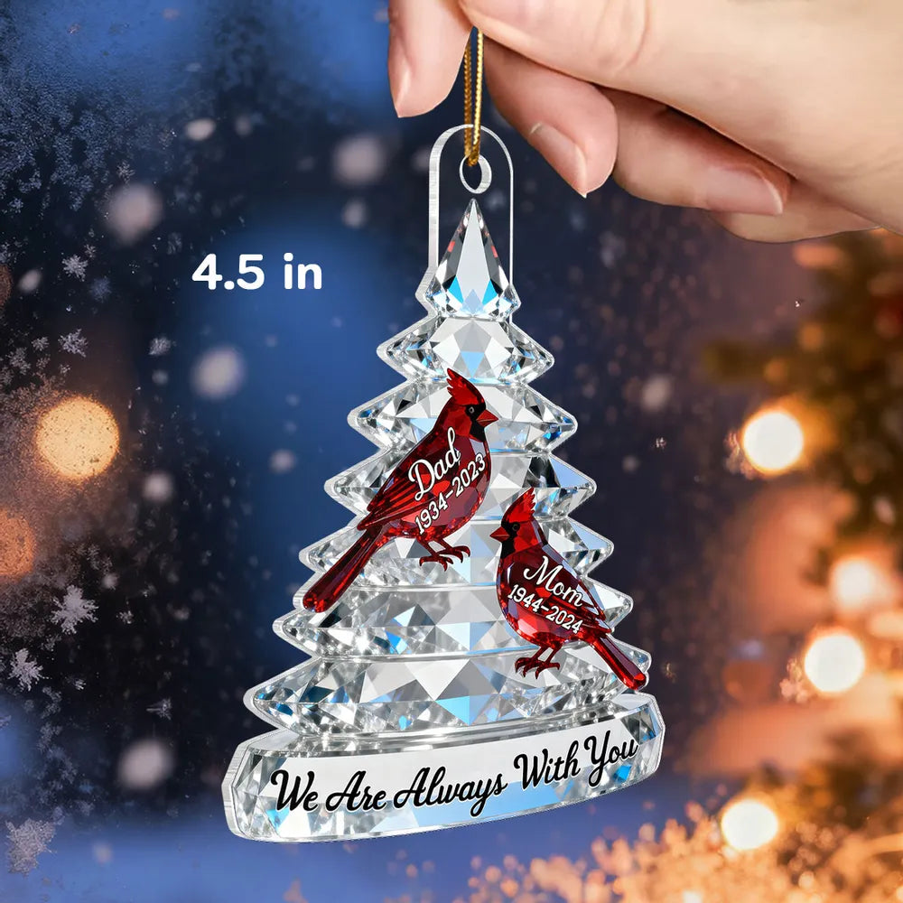 Acrylic Ornament Crystal-Style Tree with Red Cardinals, We Are Always ...