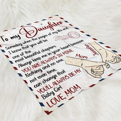 To My Daughter Fleece Blanket, Personalized Custom Throw With Heartfelt Message, Unique Gift From Mom