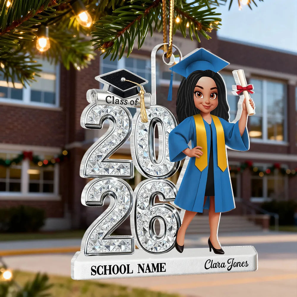 Personalized Acrylic Ornament Class Of 2025 Graduate Girl – Custom Sch ...