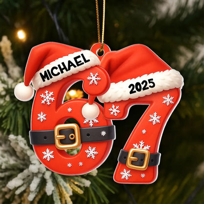 Personalized Acrylic Ornament 6 7 Santa Design Funny Teen Tree Decor Unique Christmas Gift