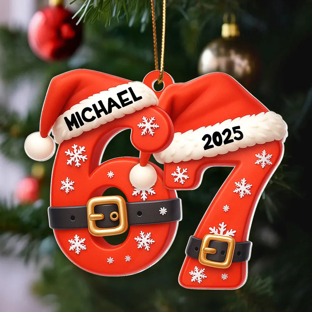 Personalized Acrylic Ornament 6 7 Santa Design Funny Teen Tree Decor Unique Christmas Gift