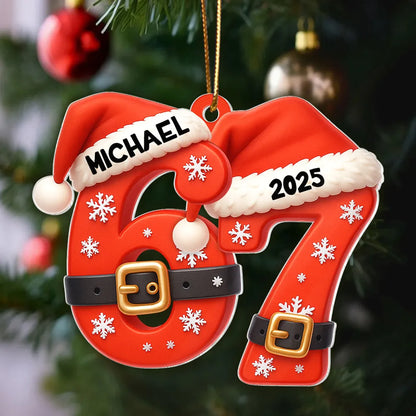 Personalized Acrylic Ornament 6 7 Santa Design Funny Teen Tree Decor Unique Christmas Gift