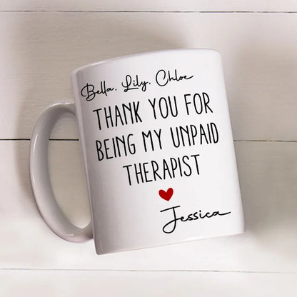 Personalized Mug, Funny Thank You Quote with Red Heart, Creative Gift for Sister, Friend or Coworker